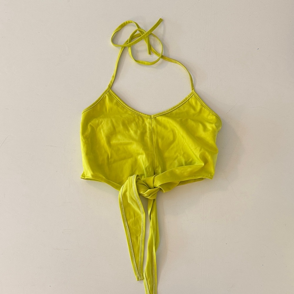 Lime Green Halter Crop Top